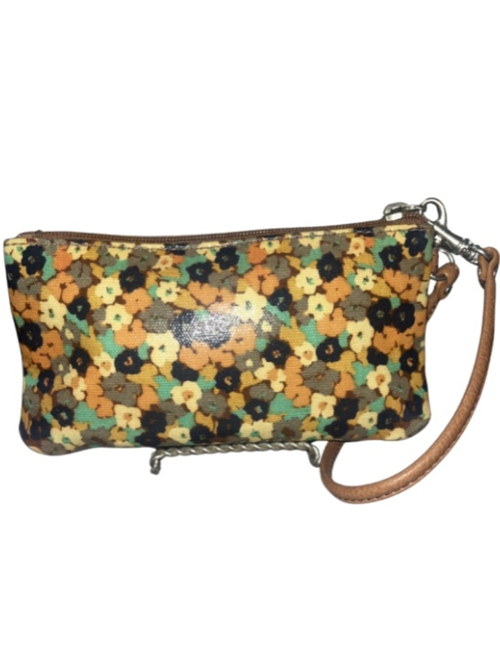 Vintage Fossil Key-Per Floral
Coated Canvas Wristlet Wallet
Brown Leather Trim - Picture 8 of 8